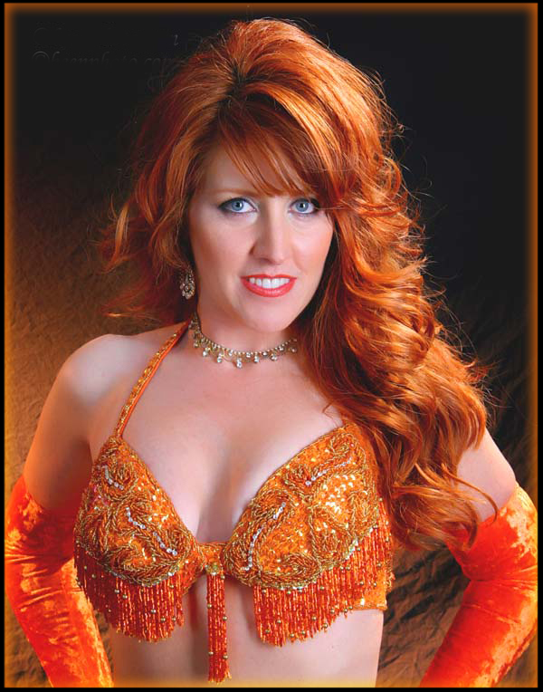 beautiful Redhead belly dancer